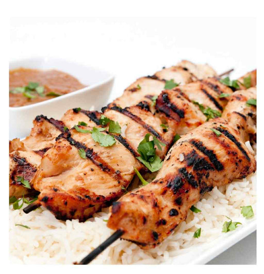 Assiette de Brochette3X de poulet à la Libanaise Bokkitta